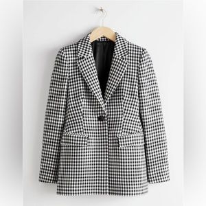 & Other Stories women’s hourglass checkered plaid blazer size 4
